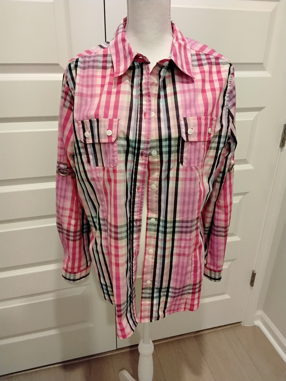 3 For $10 - Pink Plaid Button-Up Shirt